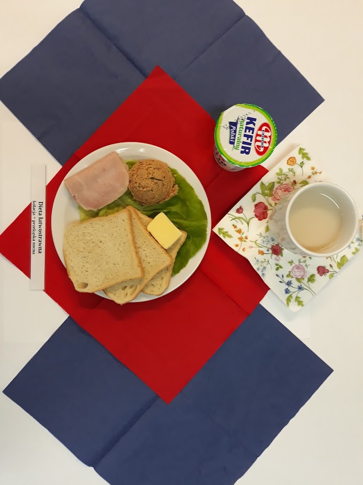 Kolacja + przekąska dieta łatwostrawna