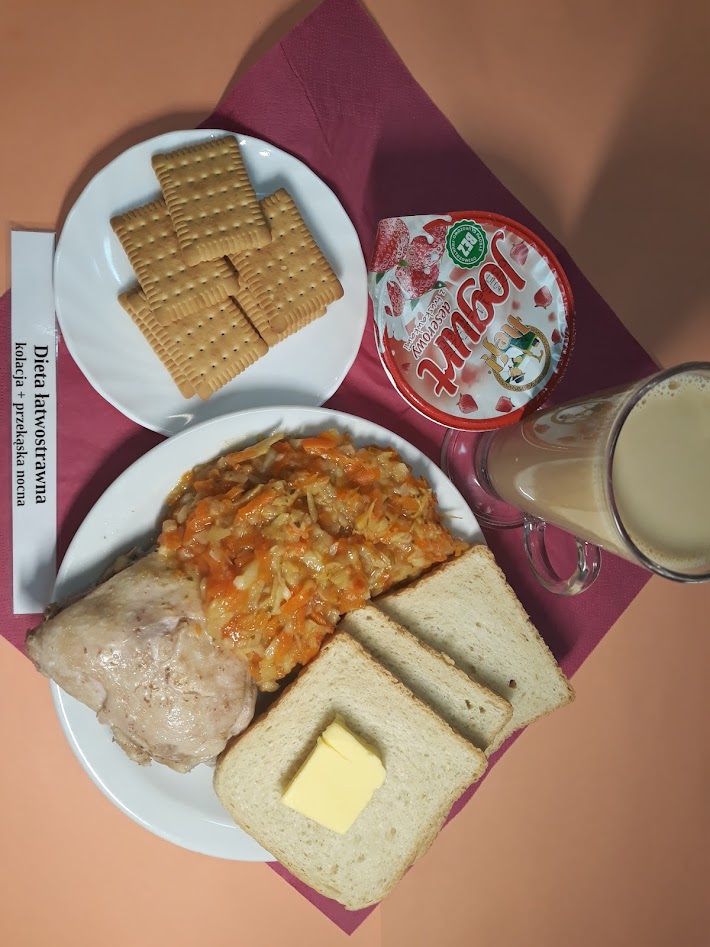 Kolacja + przekąska dieta łatwostrawna