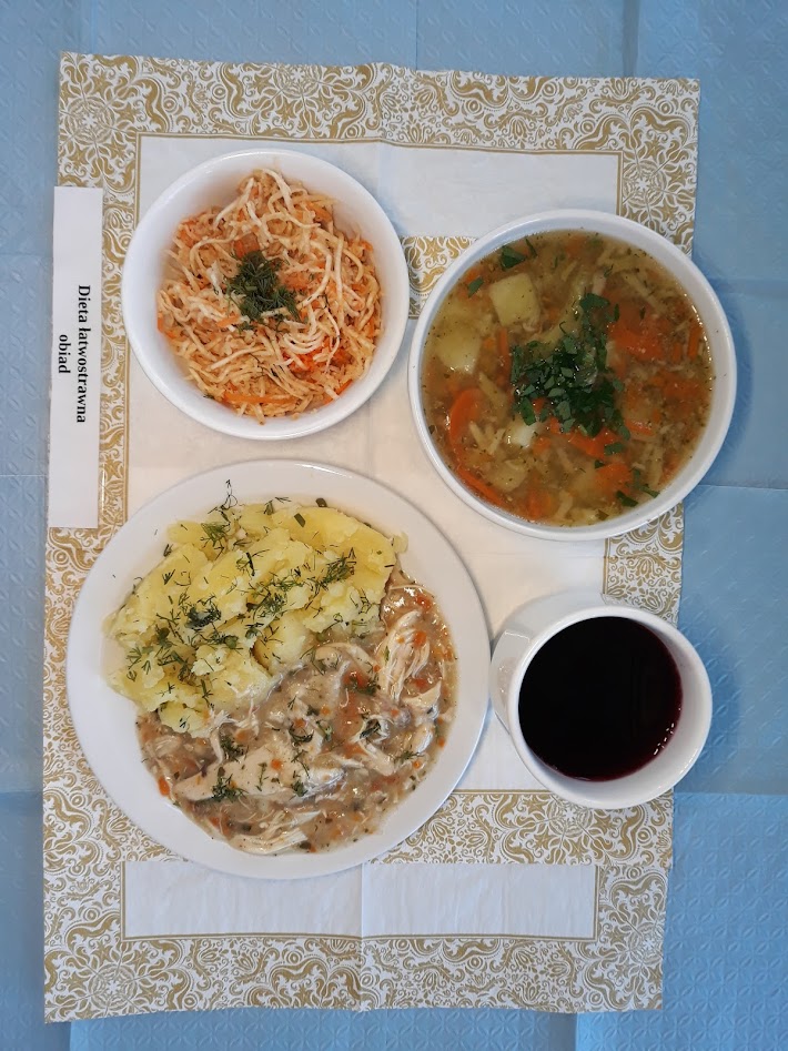 Obiad dieta łatwostrawna bogatobiałkowa