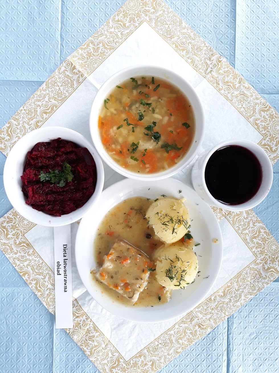 Obiad dieta łatwostrawna bogatobiałkowa