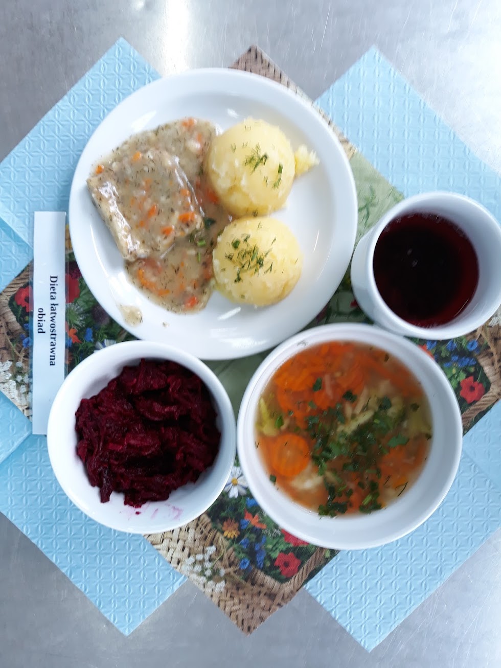 Obiad dieta łatwostrawna bogatobiałkowa